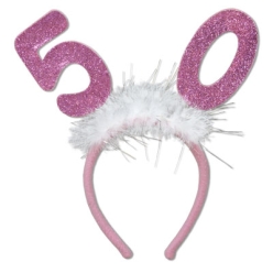 50th Birthday Glittered Bopper w/Marabou