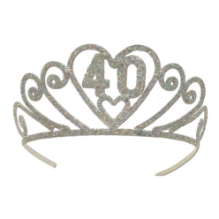 40th Birthday Glittered Metal Tiara