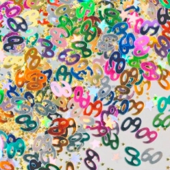 60th Colorful Foil Confetti