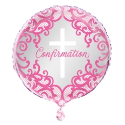 Pink Fancy Cross Confirmation 45.7cm Foil Balloon