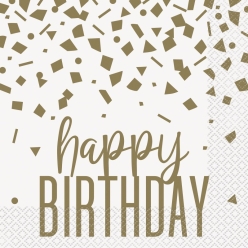 Gold Confetti Napkins - 16 PK