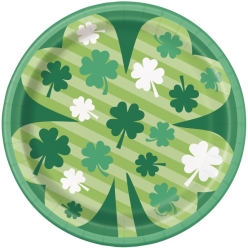 50% OFF: St. Patrick's Clover Dessert Plates - 8 Pk