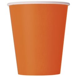 Orange 9oz Paper Cups - 8 Pack