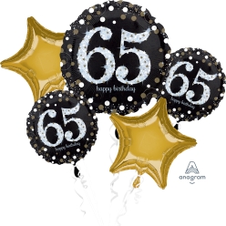 Sparkling 65th Birthday Balloon Bouquet