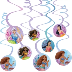 Little Mermaid Movie Hanging Swirls - 12 PK