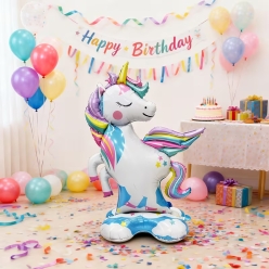 3D Standing Airfill Unicorn Balloon