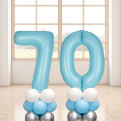 30% OFF: 70th Pastel Blue Airfill Balloon Column