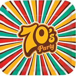 1970's Party Dinner Plates - 8 Pk