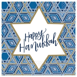 Hanukkah Premium Lunch Napkins BIG 36 PK