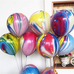 Tie Dye Large Marble Latex Balloons - 6 PK