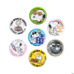 Snoopy & Charlie Brown Buttons - 48Pk