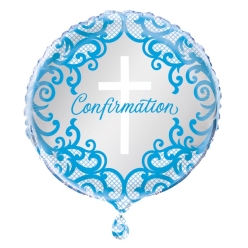 Blue Fancy Cross Confirmation 45.7cm Foil Balloon