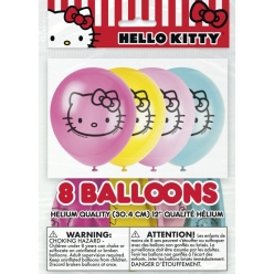Hello Kitty Large Latex Balloons - 8 PK