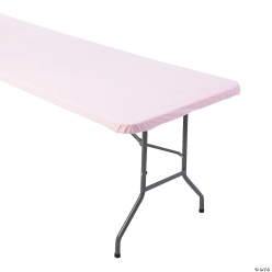 Pink Fitted Rectangle 8 Ft. Fitted Plastic Tablecloth