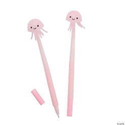 Silicone Wiggle Pens with Jellyfish Topper-12Pk
