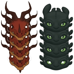 How To Train Your Dragon Masks - 8pk