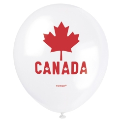 Canada Day Large Latex Balloons - 8 PK