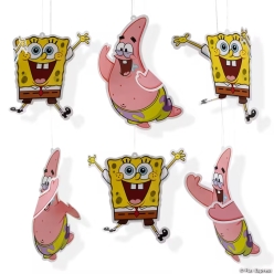 SpongeBob SquarePants Characters 3D Hanging Decorations-6Pk