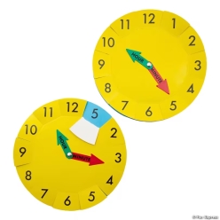 Clock Telling Time Classroom Teaching Aids-12Pk