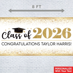 Black & Gold PERSONALIZED Gigantic 8FT Vinyl Banner