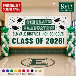Grad Cap School PERSONALIZED Gigantic 8FT Vinyl Banner