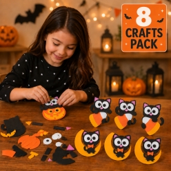 Halloween Cat Magnet Craft Kit- 8pack