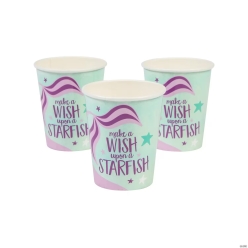 Mermaid Sparkle Make a Wish Upon a Starfish Cups - 8 Pk