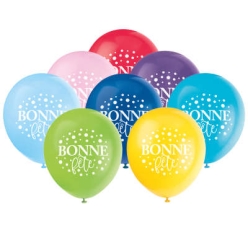 Bonne Fete Large Latex Balloons - 8 PACK