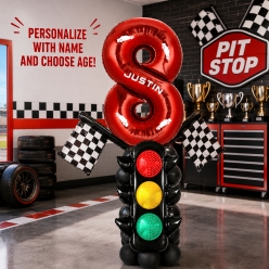 Racing Party BIG Airfill Personalized Balloon Column