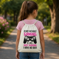 Video Game Pink Drawstring Backpack