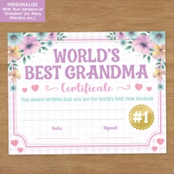 World's Best Grandma Activity Sheet