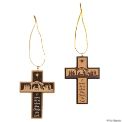 Cross Nativity Scene Christmas Ornaments-10Pk