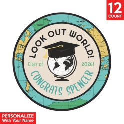 Grad Adventure 2026 Personalized Favour Stickers 12pk