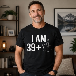Age 39+ Finger Black T-shirt- Choose Size