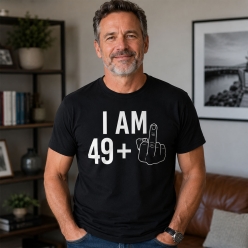 Age 49+ Finger Black T-shirt- Choose Size