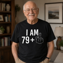 Age 79+ Finger Black T-shirt- Choose Size