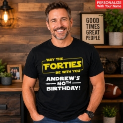 Forties Personalized Star Wars Black T-shirt