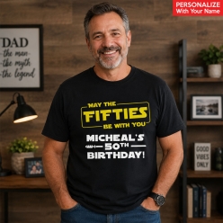 Fifties Personalized Star Wars Black T-shirt