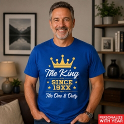 The King Since Custom Year Blue T-shirt- Choose Size