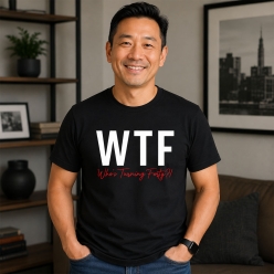 WTF Who's Turning Forty Birthday Black T-shirt