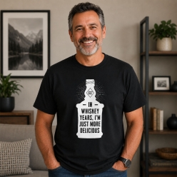 In Whiskey Years Birthday Black T-shirt