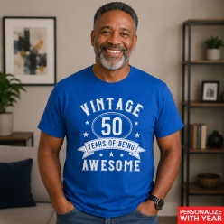 Personalized Any Age Being Awesome Blue T-shirt