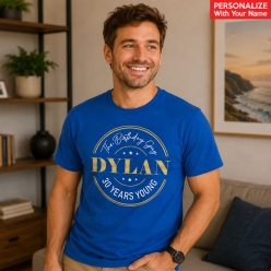 30 Years Young Blue Custom Name T-shirt