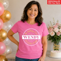 50 Years Young Pink Custom Name T-shirt
