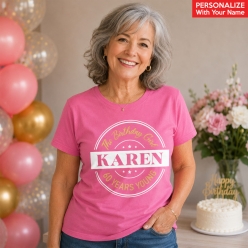60 Years Young Pink Custom Name T-shirt