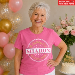 70 Years Young Pink Custom Name T-shirt