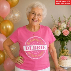 80 Years Young Pink Custom Name T-shirt