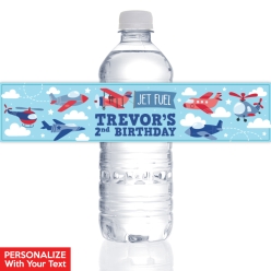Airplane PERSONALIZED VINYL Bottle Labels - 10 PK