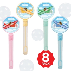 Airplane Bubble Bottles w/Wands - 8 PACK