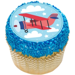 Airplane Cupcake Icing Toppers 12pk